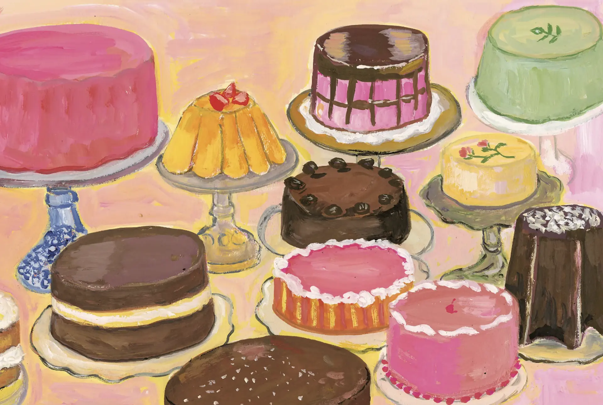 Colorful cakes illustration